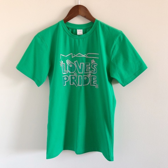 MAC Cosmetics Tops - MAC Loves Pride 100% Cotton Green Tee S